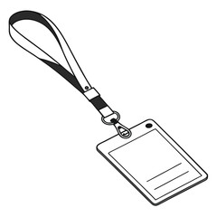 Blank id card lanyard template for design mockup