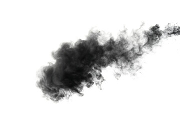  black smoke isolated on white background PNG