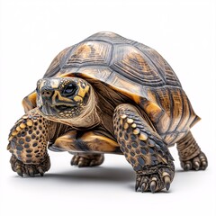Obraz premium Close-Up Photography of a Terrestrial Turtle. Exploring Slow-Moving Reptiles in Their Natural Habitat