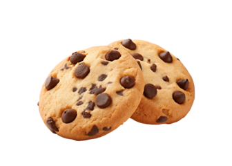 chocolate chips cookies isolated on white background PNG