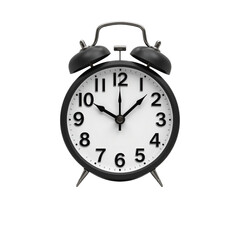 Classic analog alarm clock with swinging bells, 1png format with transparent background.