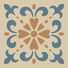 Vintage Floral and Geometric Tile Pattern Set – Mediterranean Style Vector