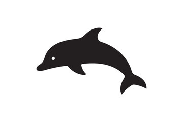 Fototapeta premium Dolphin silhouette on white background.01