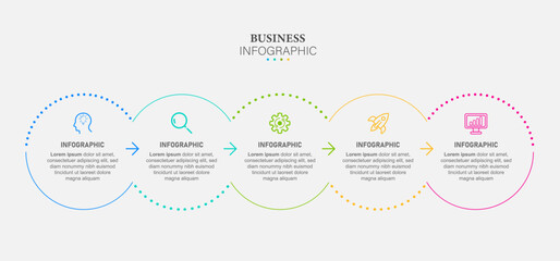 infographic for cryptocurrency concept. vector infographic template with icons and 5 option or steps. included wholesaler, yen, dollar coin, miner, personal security, budgeting, rise, distributed