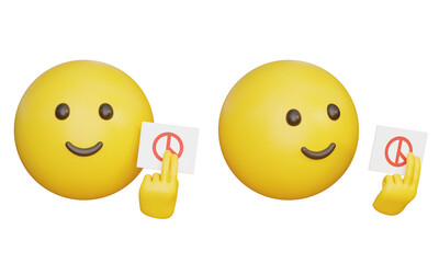 Emoji holding a ballot paper 3D graphic