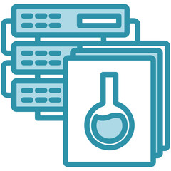 Data Set mini illustration dual tone color icon, use for research and development, education, industry, UI, UX kit, app and web development, digital or print.