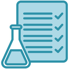 Lab Test mini illustration dual tone color icon, use for research and development, education, industry, UI, UX kit, app and web development, digital or print.
