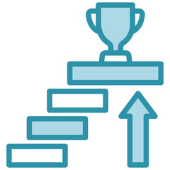 Milestone mini illustration dual tone color icon, use for research and development, education, industry, UI, UX kit, app and web development, digital or print.