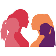 Woman silhouette isolated vector illustration. Modern feminist concept