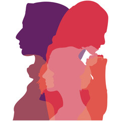 Woman silhouette isolated vector illustration. Modern feminist concept