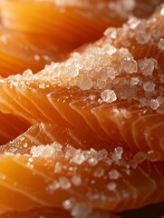 Close-Up of Fresh Sashimi Slices with Vibrant Color and Texture