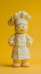 Cute Biscuit Chef Character Made from Cookies and Fondant