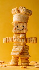 Cute Biscuit Chef Character Made from Cookies and Fondant