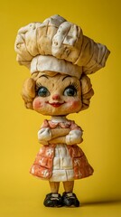 Cute Biscuit Chef Character Made from Cookies and Fondant