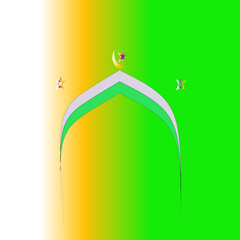 Islamic arch with crescent stars