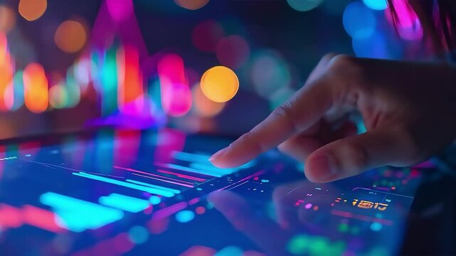 Analysing real time stock market data on mobile phone screen shows investor taking financial decisions based on up to date economic analytics and trends 
