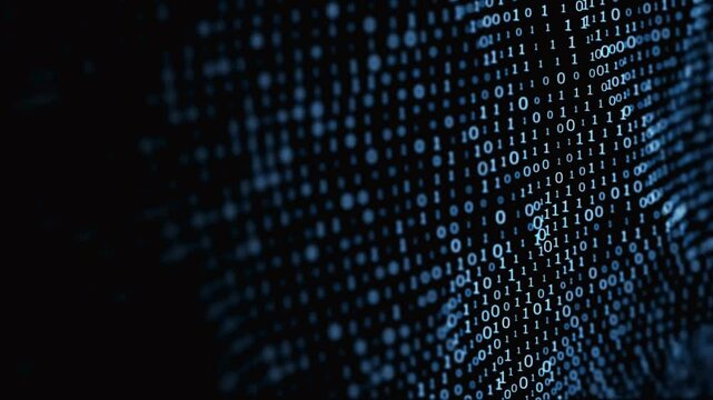 abstract binary code with waves