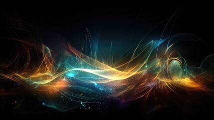 Colorful swirling vortex in space with glowing abstract patterns
