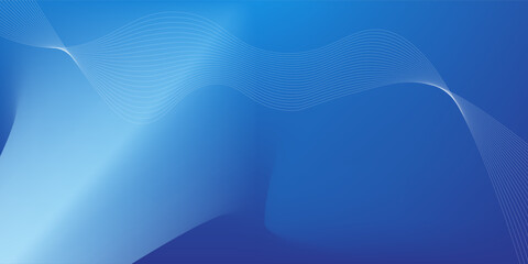 Abstract blue gradient background with shining lines waves. Minimalist background for banner, poster, cover, brochure, flyer, website