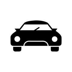 Obraz premium Car Black Icon – Transportation SVG Vector Design