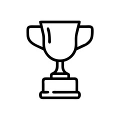 Trophy Cup Icon – Symbol of Victory, Award, and Achievement – Isolated on White Background

