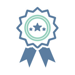 Award Ribbon Icon with Star &ndash; Badge Symbol for Achievement or Certification &ndash; Isolated on White Background

