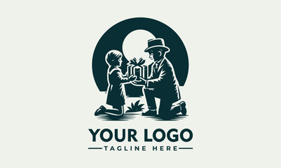 Charming illustration of a young child wearing a festive Christmas hat holding a glowing gift box. Holiday concept