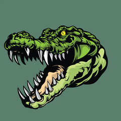 Obraz premium illustration vector graphic of crocodile head mascot good for logo sport ,t-shirt ,logo
