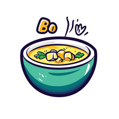 Bowl of hot soup meal food