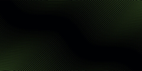 modern abstract green waves background on black background. modern waves. eps 10