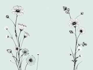 Spring Floral Sketch Pattern Background - Springtime Design