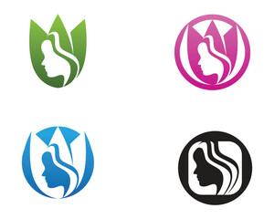 hair woman and face logo and symbols