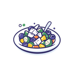 Fresh greek salad with feta cheese icon