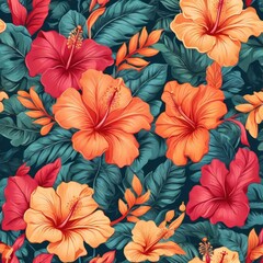 seamless background with flowers