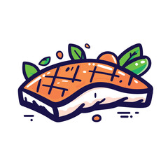 Fototapeta premium Grilled salmon with herbs healthy meal