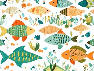 Sustainable Fish Illustrations for Children's Books