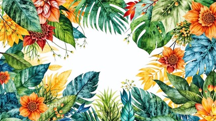 Naklejka premium Tropical Leaf Summer Collage Art Design