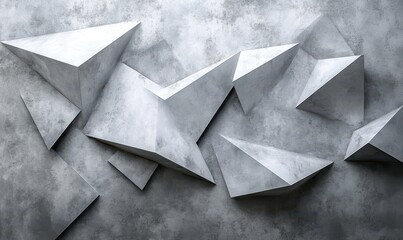 Abstract white background with texture pattern, layered geometric triangle shapes, white and grey glossy squares, abstract tech banner design. Graphic design element stripes concept for web, flyer