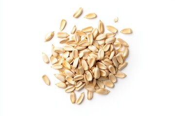 Obraz premium A pile of sunflower seeds isolated on white background