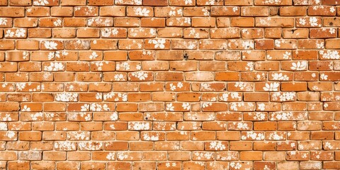 Vintage Tan Brick Flower Pattern Background Texture.
