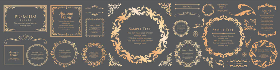 Antique Frame Design Collection: Vintage Decorative Frame Set