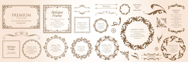 Antique Frame Design Collection: Vintage Decorative Frame Set