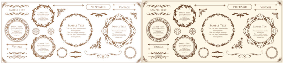 Antique Frame Design Collection: Vintage Decorative Frame Set