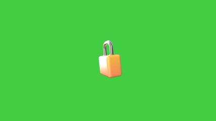 Realistic 3D animation of a golden padlock opening and closing on a clean background. Suitable for digital security, data protection, privacy, and information safety themes in presentations or educati - Powered by Adobe