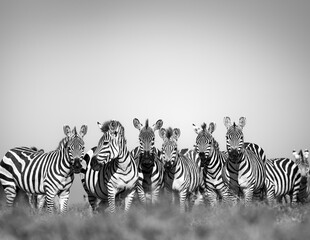 zebras on serengeti savannah