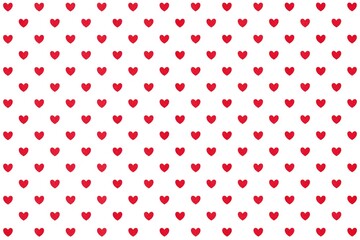 Seamless pattern with glowing red heart isolated on white background. Hearts background. Heart. Hearts design for wallpaper, textile, fabric, card, packaging, decoration, print, etc.