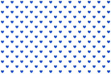 Abstract blue pattern with hearts. Heart. Blue heart geometric pattern background. Hearts design for fabric, wallpaper, print, decoration, textile, wrapping paper, packaging, etc.