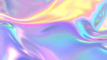 Fototapeta premium Color-shifting holographic foil texture, iridescent gradients flowing in wave patterns, sparkly pearlescent metal surface, professional vector style, shiny futuristic look