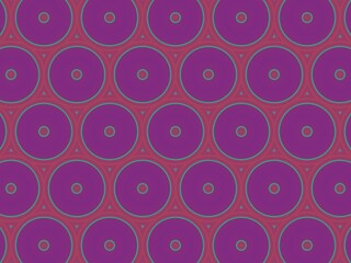 Fototapeta premium Seamless geometric pattern featuring repeating circles in shades of purple and red, ideal for textile design, wallpaper, and various decorative applications.