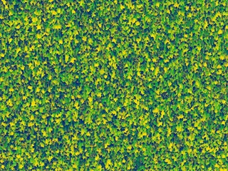 Seamless abstract texture with a vibrant blend of green and yellow hues, resembling a dense foliage or organic pattern, ideal for various design applications.
